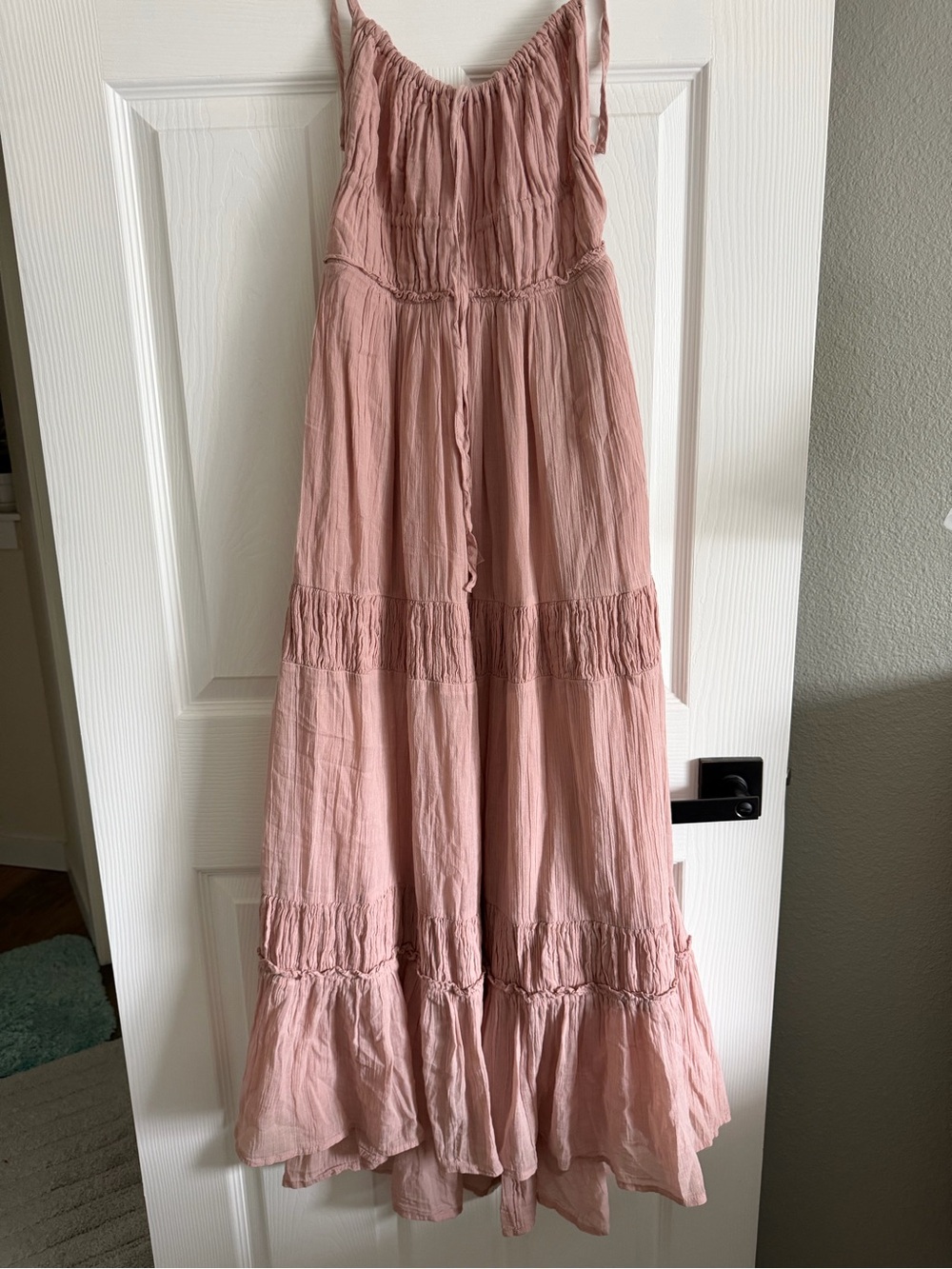 Free People Blush Pink Tiered Maxi Skirt
